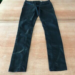 Allsaints Ashby Skinny Fit Jeans Women 27 Black Low Rise Coated Stretch Preppy